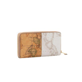 ALVIERO MARTINI - Portafoglio zip around Geo Classic e Geo White, Beige e Bianco